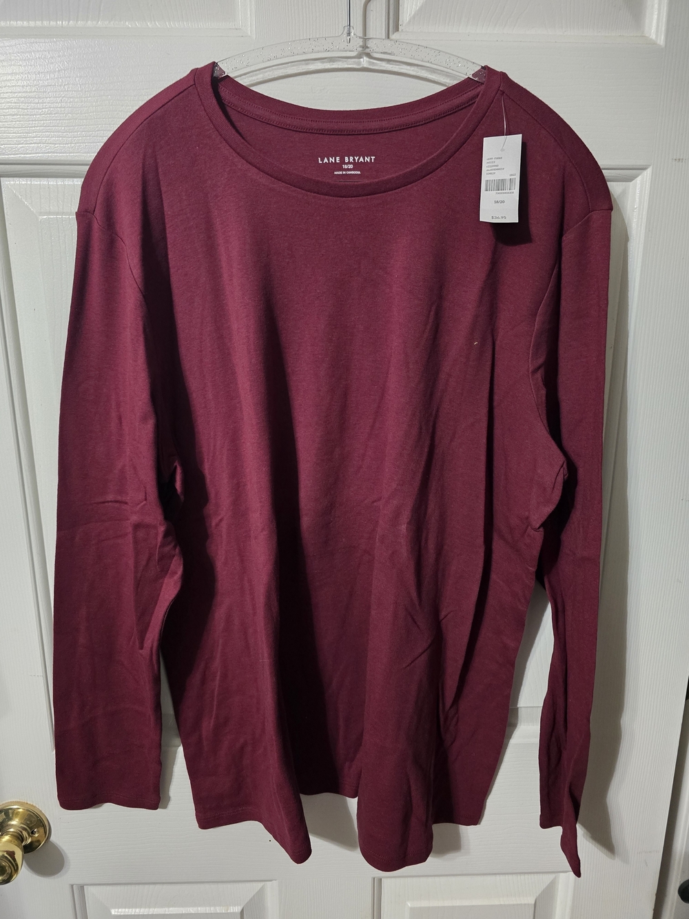 Lane Bryant Long Sleeve Crewneck Top - Wine